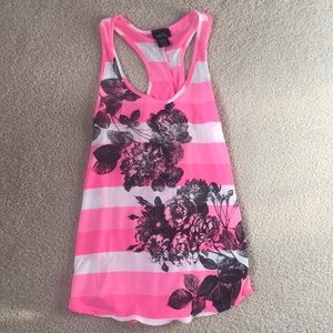 Pink and white tank top